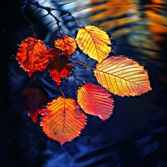 Fototapeta premium Autumn leaves on the sun