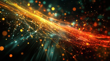 Obraz premium Abstract digital network flow with vibrant colors