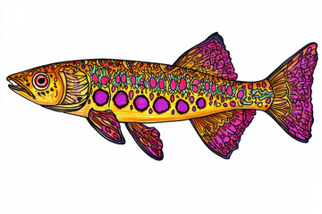 Colorful fish illustration with vibrant patterns and details