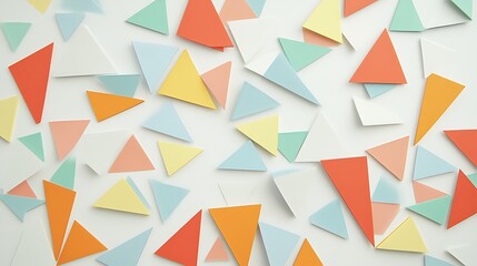 Obraz premium Colorful Triangles Arranged On White Background