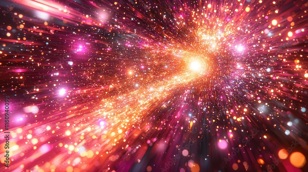Poster cosmic radiance: a journey through the vibrant universe. an abstract exploration of celestial energy