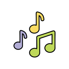 Musical Note icon isolated on a white background. Vector illustration.