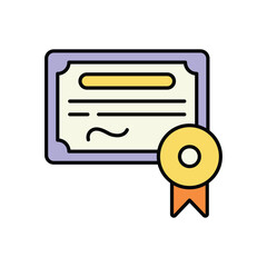 Certificate icon isolated on a white background. Vector illustration.
