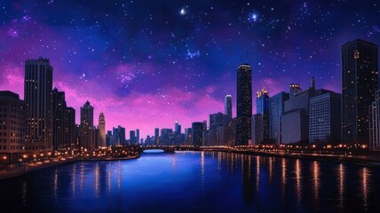 Fototapeta premium Stunning high-angle view of a clear starry night, showcasing a vast expanse of twinkling stars above.