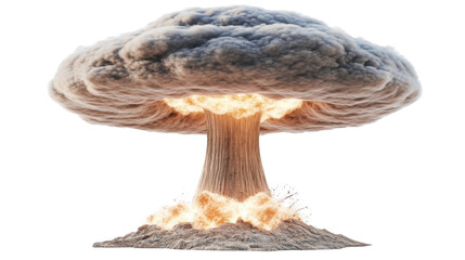 Nuclear explosion mushroom cloud transparent background