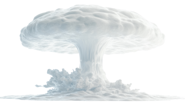 Nuclear explosion mushroom cloud transparent background