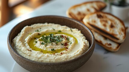 Photo of hummus in an elegant dish