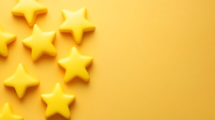 Obraz premium Yellow Stars on Yellow Background Simple Design