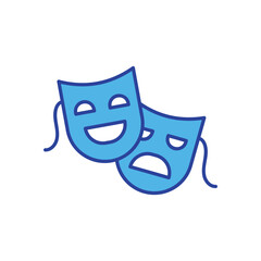 Theater Masks icon isolated on a white background. Vector illustration.