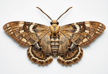 Fototapeta premium Death's-head hawk moth, isolated on white, top view
