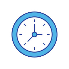 Clock icon isolated on a white background. Vector illustration.