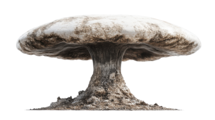 Nuclear explosion mushroom cloud transparent background