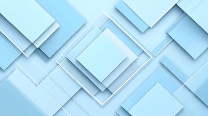 Abstract Blue Geometric Shapes Overlapping Design