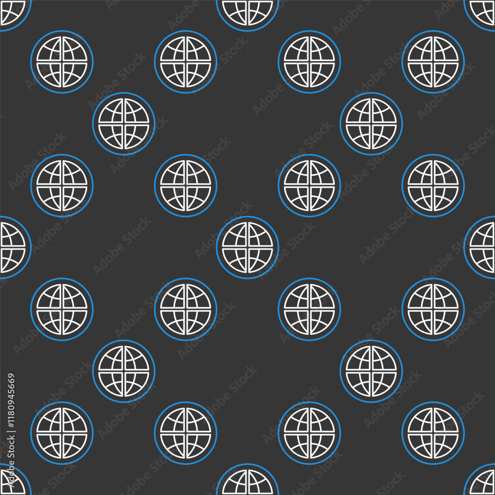 Aufkleber earth multipolarity vector seamless pattern in thin line style
