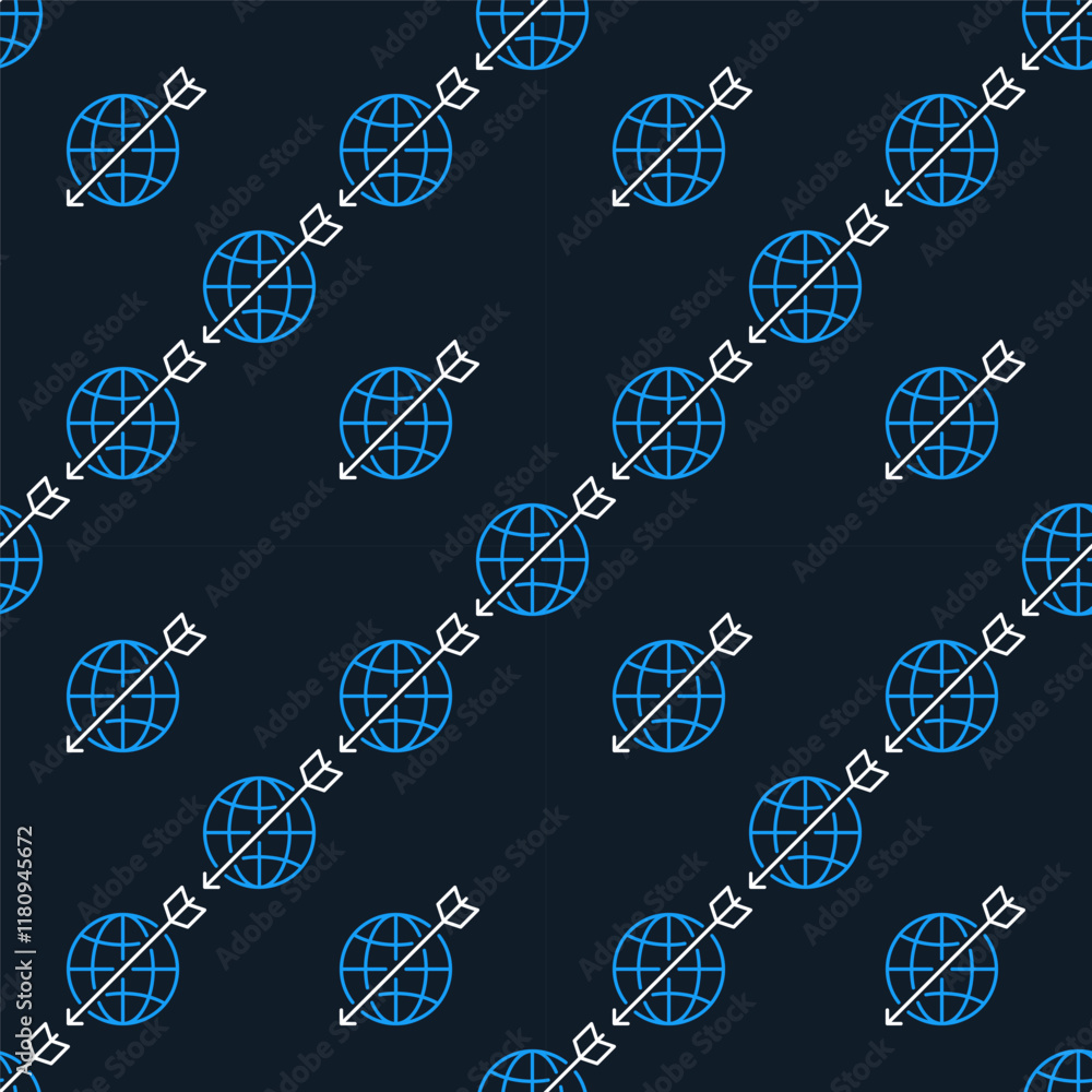 Aufkleber earth with arrow vector multipolarity seamless pattern in thin line style