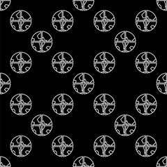Earth Planet vector Multipolarity thin line seamless pattern
