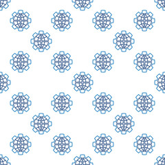 Gear with Earth Globe vector Multipolarity outline seamless pattern