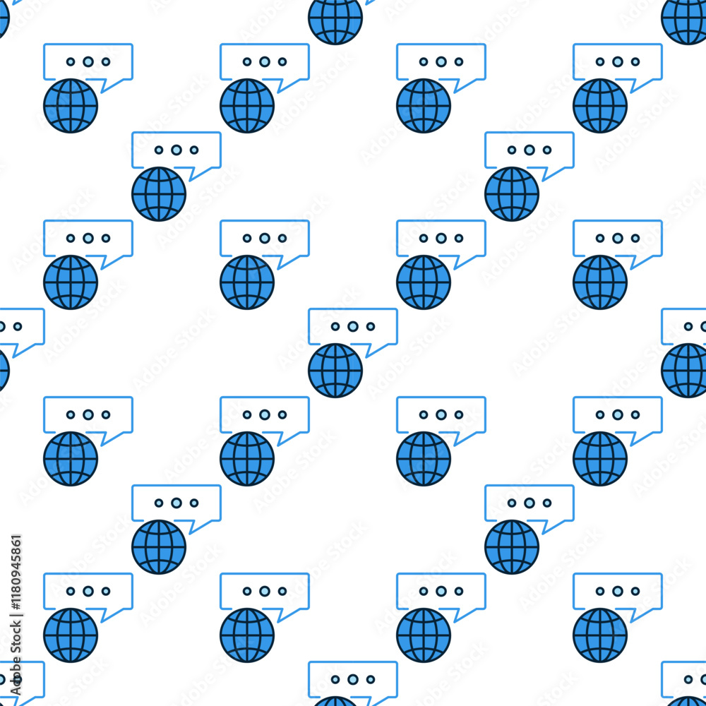 Aufkleber message and earth globe vector multipolarity blue seamless pattern