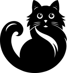 Cute Black Cat Silhouette Design for Animal Lovers