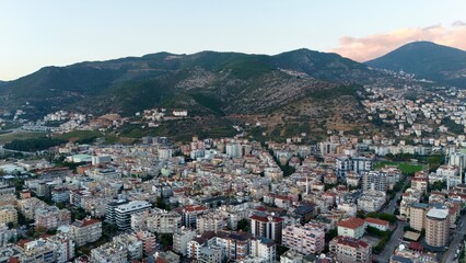 Naklejka premium Mountainous urban landscape. High quality photo
