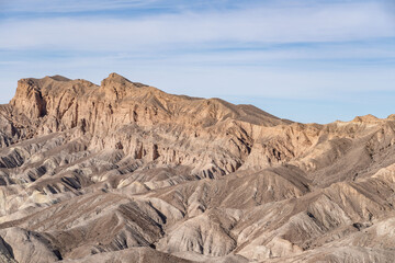 Zabriskie Point, Death Valley National Park, California. Playa and playa margin rocks of Furnace...