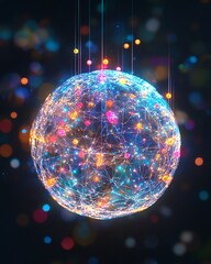 Abstract digital globe with global network connections