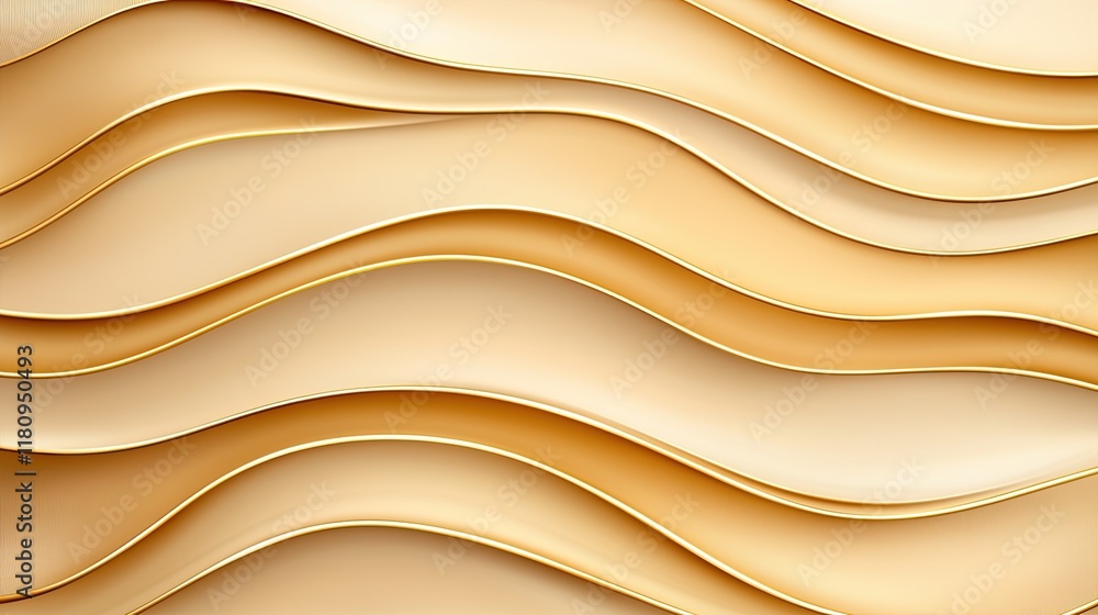Poster elegant abstract background with flowing waves in warm golden tones and smooth curves for modern des