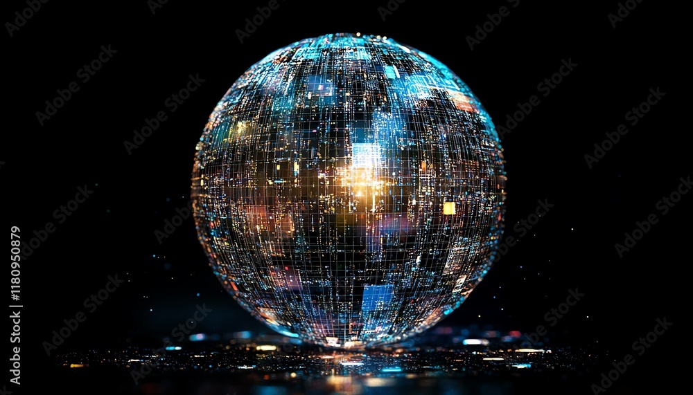 Poster Hyperrealistic abstract digital globe