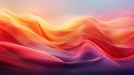 Obraz premium Vibrant Abstract Waves of Color Flowing Softly in Harmonious Gradients of Warm Hues and Gentle Curves