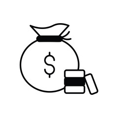 Money Bag icon isolated on a white background. Vector illustration.