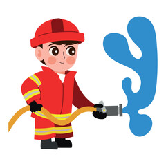 firefighter extinguishing fire