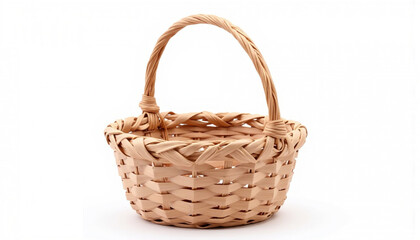 Traditional Woven Easter Basket Empty and Natural. AI Generation