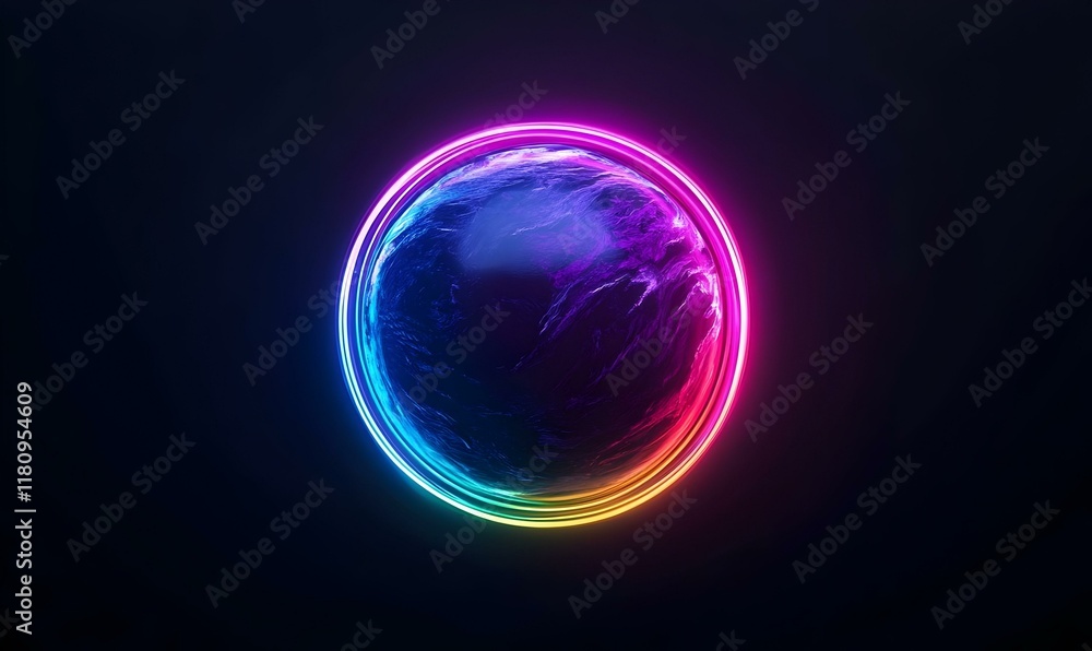 Poster vibrant virus sphere, a colorful depiction of a virus encapsulated in a globe, showcasing intricate 
