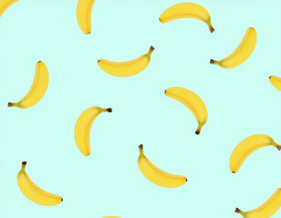 Yellow Bananas Pattern Pastel Background Minimalist Design