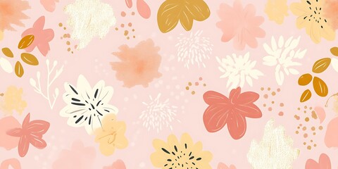 Pink floral pattern background, abstract art, design, website.