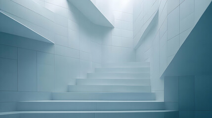 Obraz premium Abstract 3D Staircase Modern Architecture Background