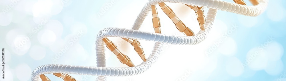 Poster exploring the building blocks of life, a detailed view of dna strand structure and genetic analysis