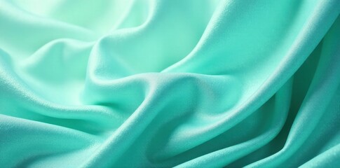 Fototapeta premium Linen-like cotton silk blend wallpaper Soft light cyan turquoise green tones , style, illustration