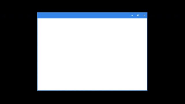 ポップアップ表示するブラウザのアニメーション パソコン ウィンドウ フレーム 青
