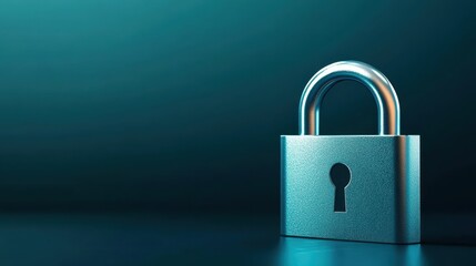 Fototapeta premium Padlock on dark background, a symbol of security, privacy and data protection in the digital age