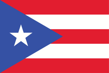 Nationall flag of Puerto Rico. Vector illustration

