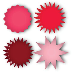 Set of blank multicolor star icons various shape isolated on white background. Vector illustration
