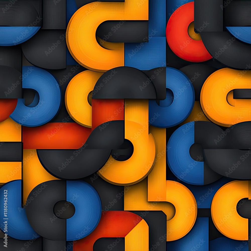 Aufkleber abstract geometric patterns with vibrant colors, dynamic shapes and modern design elements for creat