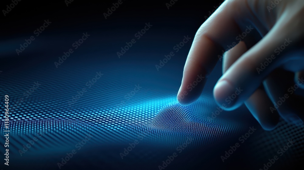 Poster biometric security, finger activating fingerprint scanner for secure identification and access contr