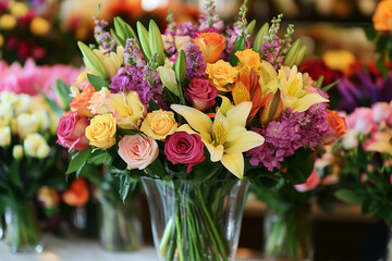 A vibrant bouquet of flowers