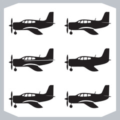 Elegant Logotype Icons Featuring Airplane Silhouettes