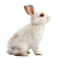 Obraz premium the cutest white and fluffy easter bunny on transparent background