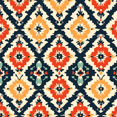 Vibrant Ikat Diamond Pattern 