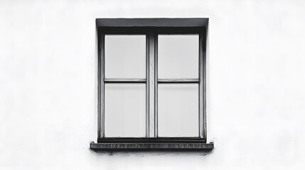 A wide window with a thin metal frame, surrounded by a clean, white surface.