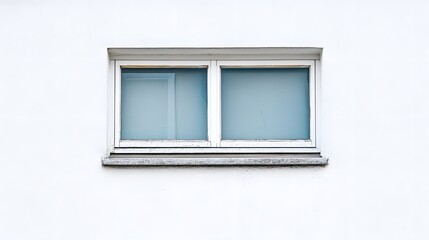 Fototapeta premium A wide window with a thin metal frame, surrounded by a clean, white surface.
